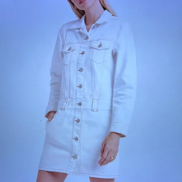 Ganni | Dresses | Nwt Ganni White Denim Dress | Poshmark Ganni | Dresses | Nwt Ganni White Denim Dress | Poshmark
